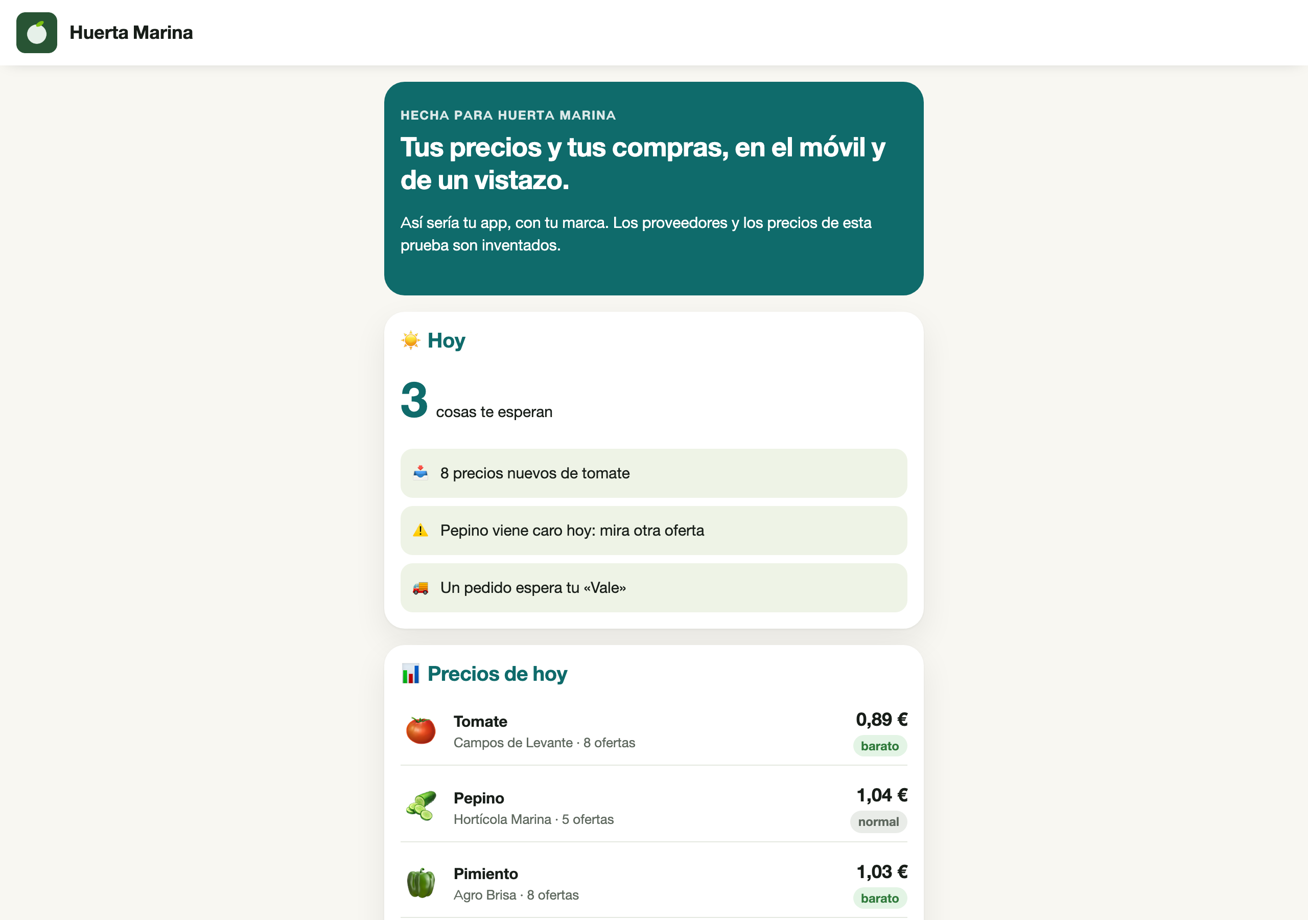 La app Rutize Lonja funcionando con la marca de un cliente